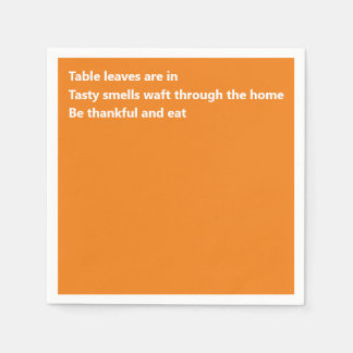 Minimal Orange Thanksgiving Modern Thankful Poem Napkins