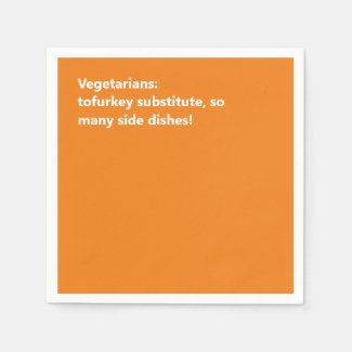 Minimal Orange Vegetarian Thanksgiving Haiku Napkin