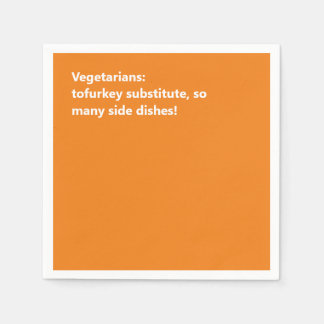 Minimal Orange Vegetarian Thanksgiving Haiku Napkins