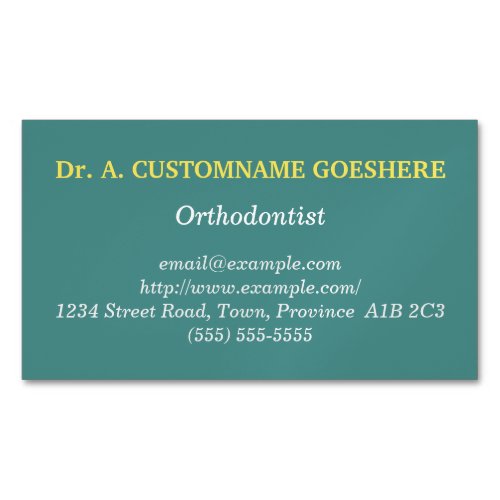 Minimal Orthodontist Magnetic Business Card