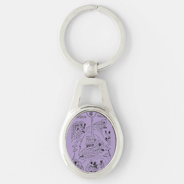 Minimal Orthodox Nativity scene Keychain (Front)