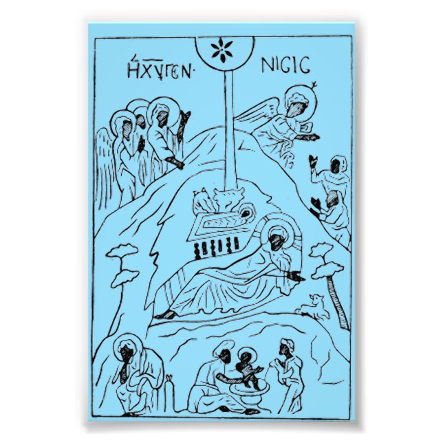 Minimal Orthodox Nativity scene Photo Print (Front)