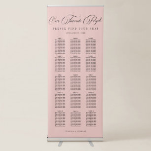 Minimal Our Favorite People Wedding Seating Chart Retractable Banner