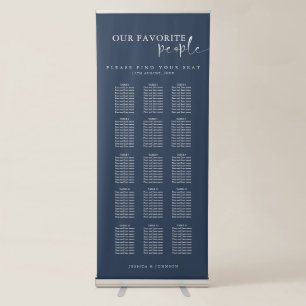 Minimal Our Favorite People Wedding Seating Chart Retractable Banner
