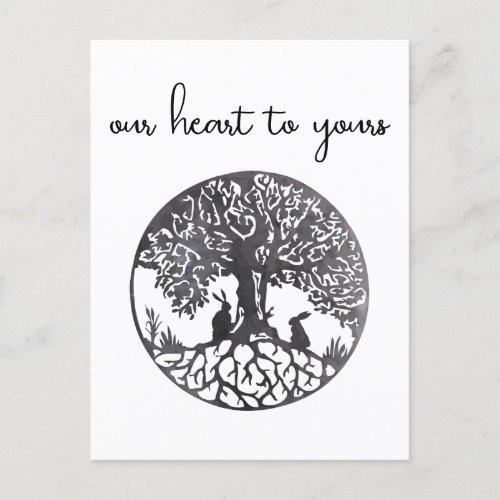 Minimal  Our Heart  Tree  Postcard