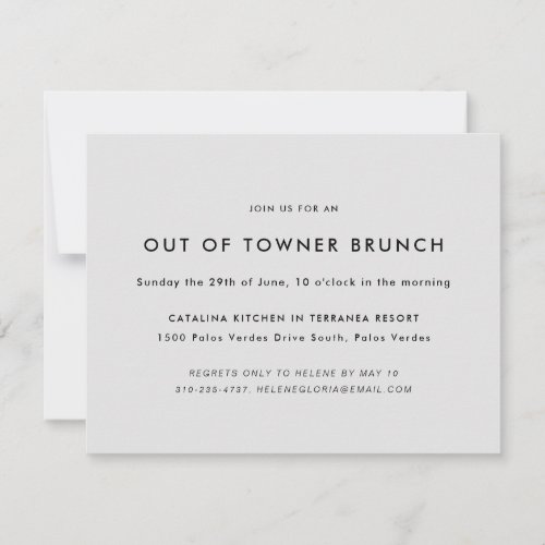 Minimal Out of Towner Brunch Invitation