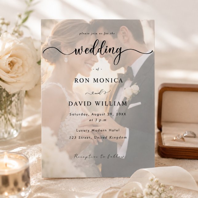 Minimal Overlay Photo Wedding Invite (Creator Uploaded)