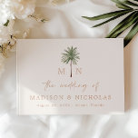 Minimal Palm Tree Monogram Photo Wedding Foil Guest Book
