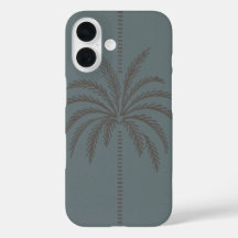 Minimal Palm Tree Pattern Blue Grey Tropical