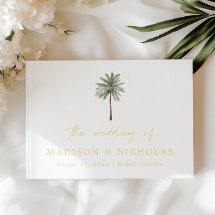 Minimal Palm Tree Photo Wedding Foil Guest Book
