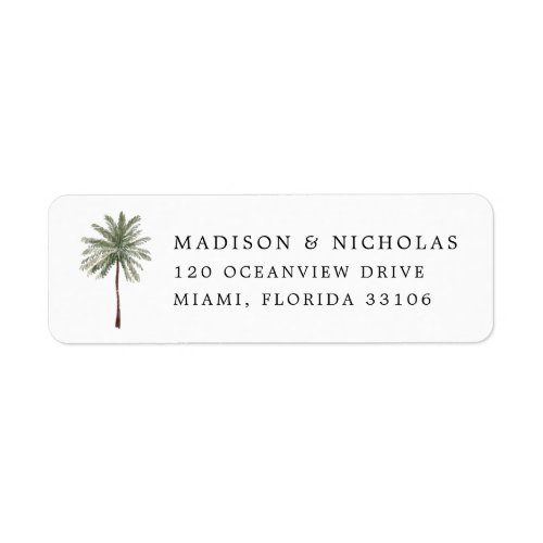 Minimal Palm Tree Return Address Label