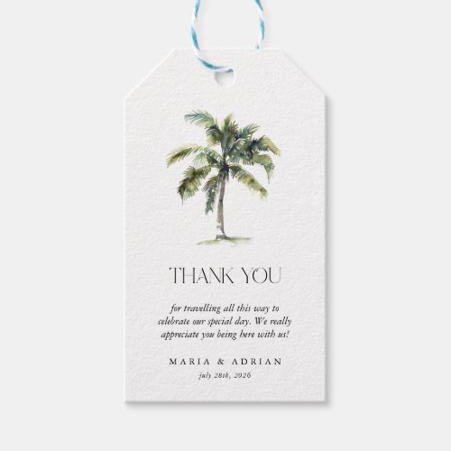 Minimal Palm Tree Tropical Beach Wedding favor Gift Tags