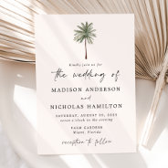 Minimal Palm Tree Wedding Invitation at Zazzle