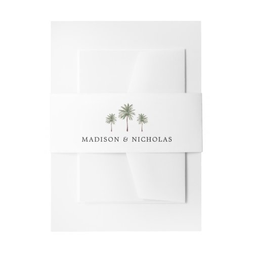 Minimal Palm Tree Wedding Invitation Belly Band