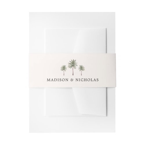 Minimal Palm Tree Wedding Invitation Belly Band