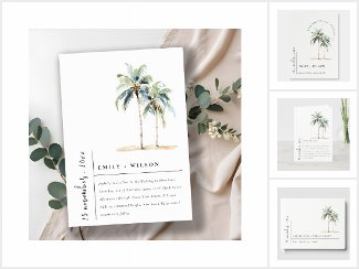 Minimal Palm Trees Watercolor Tropical Collection