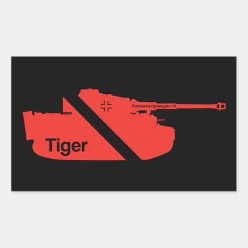 Minimal Panzerkampfwagen VI red _ black Rectangular Sticker