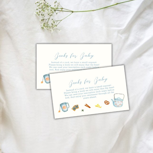 Minimal Par Tea Cookie Books For Baby Shower Enclosure Card (Minimal Par Tea Cookie Books For Baby Shower Enclosure Card)