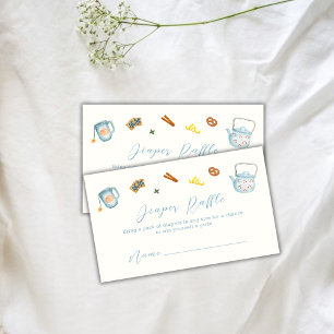 Minimal Par Tea Cookie Diaper Raffle Baby Shower Enclosure Card
