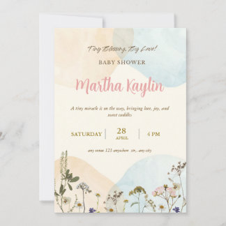 Minimal Pastel Baby Shower Invitation
