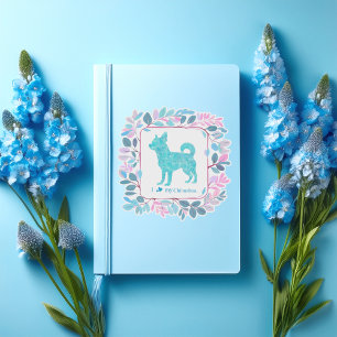 Minimal Pastel blue chihuahua Silhouette sticker