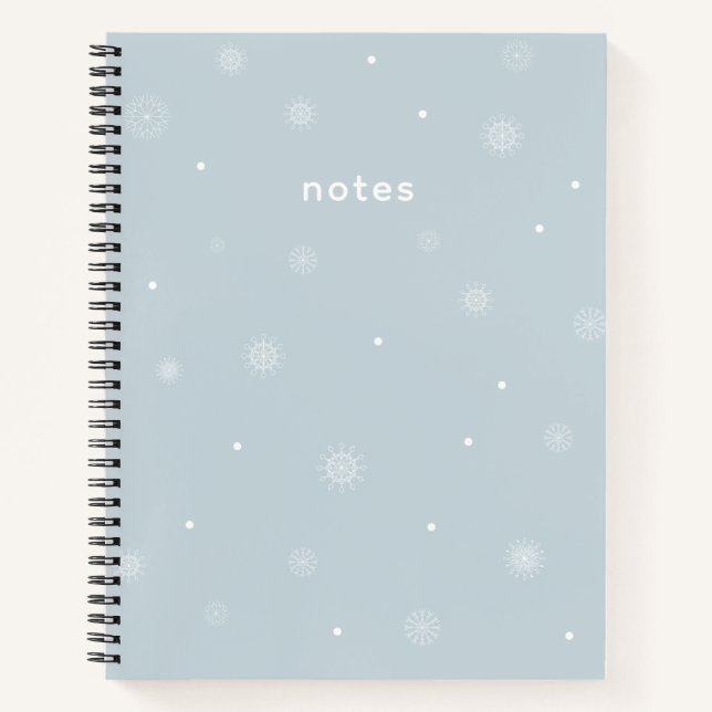 Minimal Pastel Blue Winter Personalized Notebook (Front)