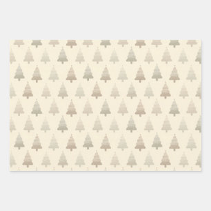 Minimal Pastel Geometric Christmas Tree Seamless W Wrapping Paper Sheets