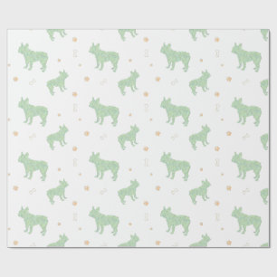 Minimal pastel mint french bulldog wrapping paper
