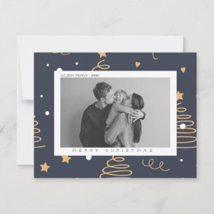 Minimal pastel my first christmas holiday postcard