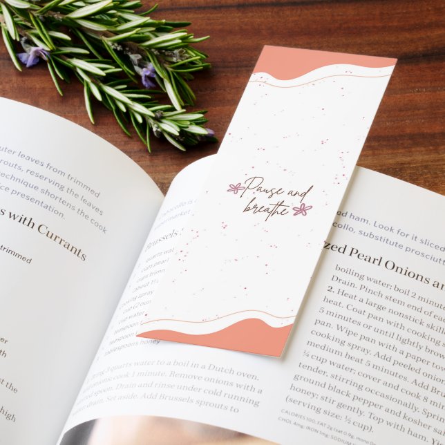 Minimal Pastel Pause and Breathe Bookmark (Book)