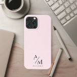 Minimal Pastel Pink Initial & Personalized  iPhone 13 Pro Max Case<br><div class="desc">Protect your phone in style with this Minimal Pastel Pink Initial & Personalized iPhone 13 Pro Max Case. Featuring a sleek and minimalist design, this case is perfect for those who appreciate elegance and functionality. The soft pastel pink background adds a touch of sophistication, while the personalized initial or name...</div>