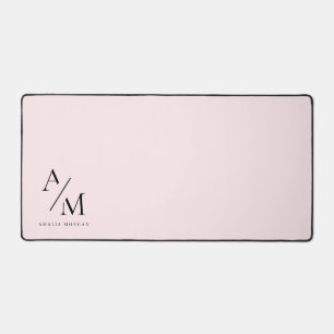 Minimal Pastel Pink Initial & Personalized Desk Mat