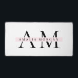 Minimal Pastel Pink Initial & Personalized  Desk Mat<br><div class="desc">"Enhance your workspace with our Monogram Pink Initial Personalized Desk Mat. This elegant desk accessory features a chic pink background and a customizable initial, adding a touch of sophistication to any desk. Made from high-quality materials, this desk mat provides a smooth, comfortable surface for writing, typing, and other activities, while...</div>