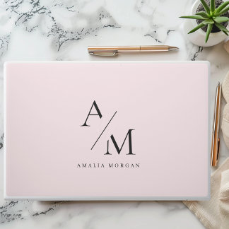 Minimal Pastel Pink Initial & Personalized  HP Laptop Skin