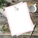 Minimal Pastel Pink Initial & Personalized  Letterhead<br><div class="desc">Enhance your professional correspondence with this Minimal Pastel Pink Initial & Personalized Letterhead. Featuring a sleek and minimalist design, this letterhead adds a touch of elegance to your business or personal communications. The soft pastel pink background offers a sophisticated flair, while the personalized initial or name makes it uniquely yours....</div>