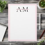 Minimal Pastel Pink Initial & Personalized  Letterhead<br><div class="desc">"Make a lasting impression with our Monogram Pink Initial Personalized Letterhead. This elegant letterhead features a soft pink background with a beautifully designed initial, adding a touch of sophistication to your correspondence. Perfect for personal and professional use, this high-quality letterhead is ideal for letters, invitations, business communications, and more. Elevate...</div>