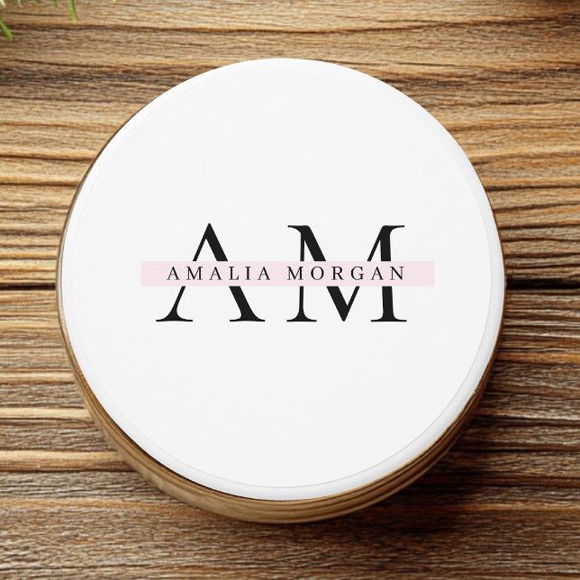 Minimal Pastel Pink Initial & Personalized  Mini Candle Favors (Creator Uploaded)