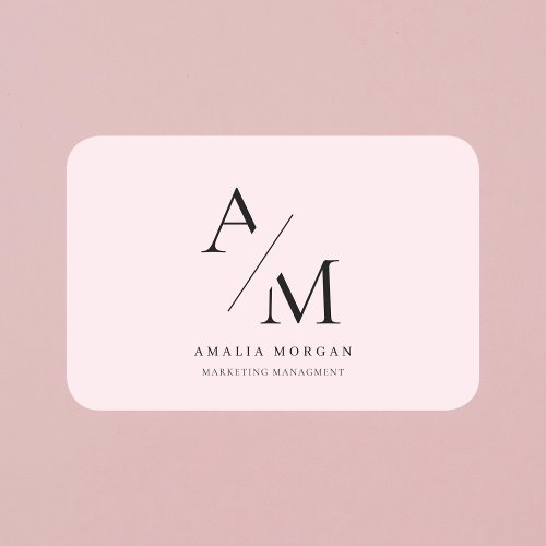 Minimal Pastel Pink Initial  Personalized  Name Tag