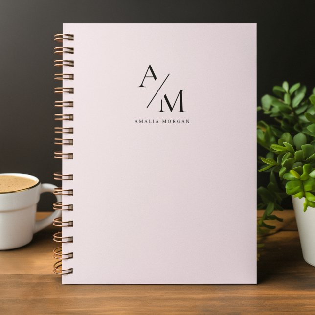 Minimal Pastel Pink Initial & Personalized Notebook (Creator Uploaded)