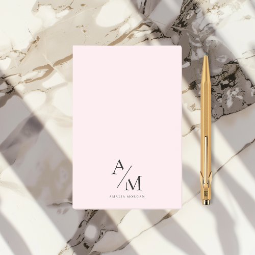 Minimal Pastel Pink Initial  Personalized Post_it Notes