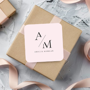 Minimal Pastel Pink Initial & Personalized Sticker