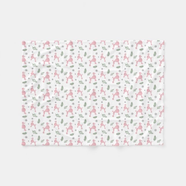 Minimal Pastel Pink poodle Silhouette Blanket (Front (Horizontal))