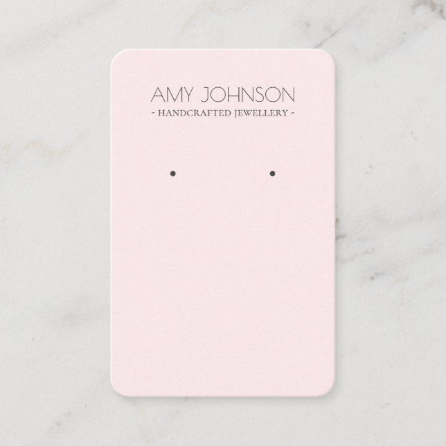 Minimal Pastel Rose Pink Earring display cards (Front)