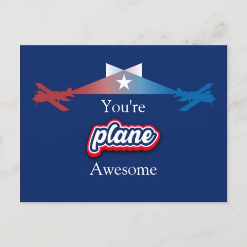 Minimal  Patriotic Airplane Postcard