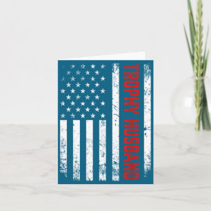Minimal Patriotic Husband American Flag Trophy Card