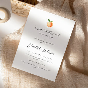 Minimal Peach Baby Shower Invitation