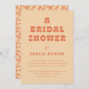 Minimal Peach Orange Western Bridal Shower Invitation