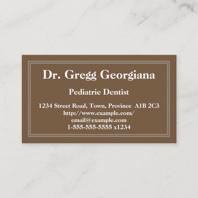 Minimal Pediatric Dentist Business Card (Front)