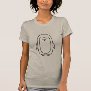 Minimal Penguin Line Drawing T-Shirt