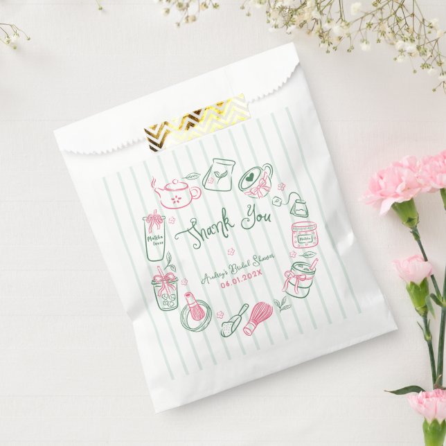 Minimal Perfect Matcha  Bridal Shower Thank You Favor Bag (Sealed)